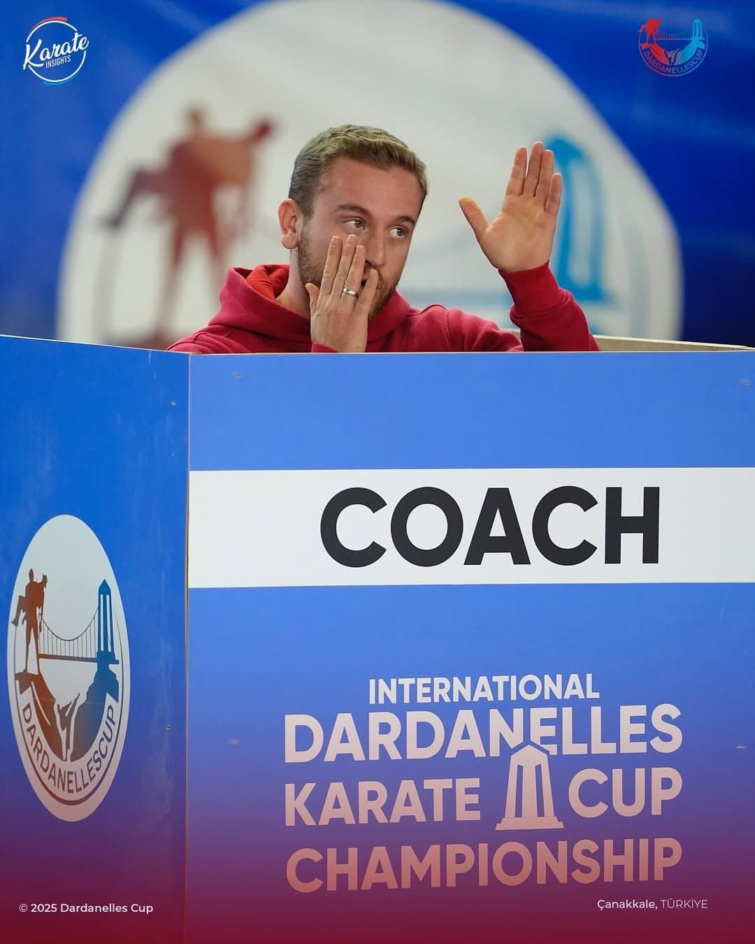 Coach reacting from the coach box, Dardanelles Cup 2025